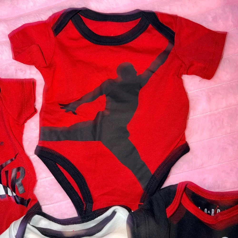 Nike Baby Bodysuits - Red, Black & White Sport Set - Picture 6 of 11
